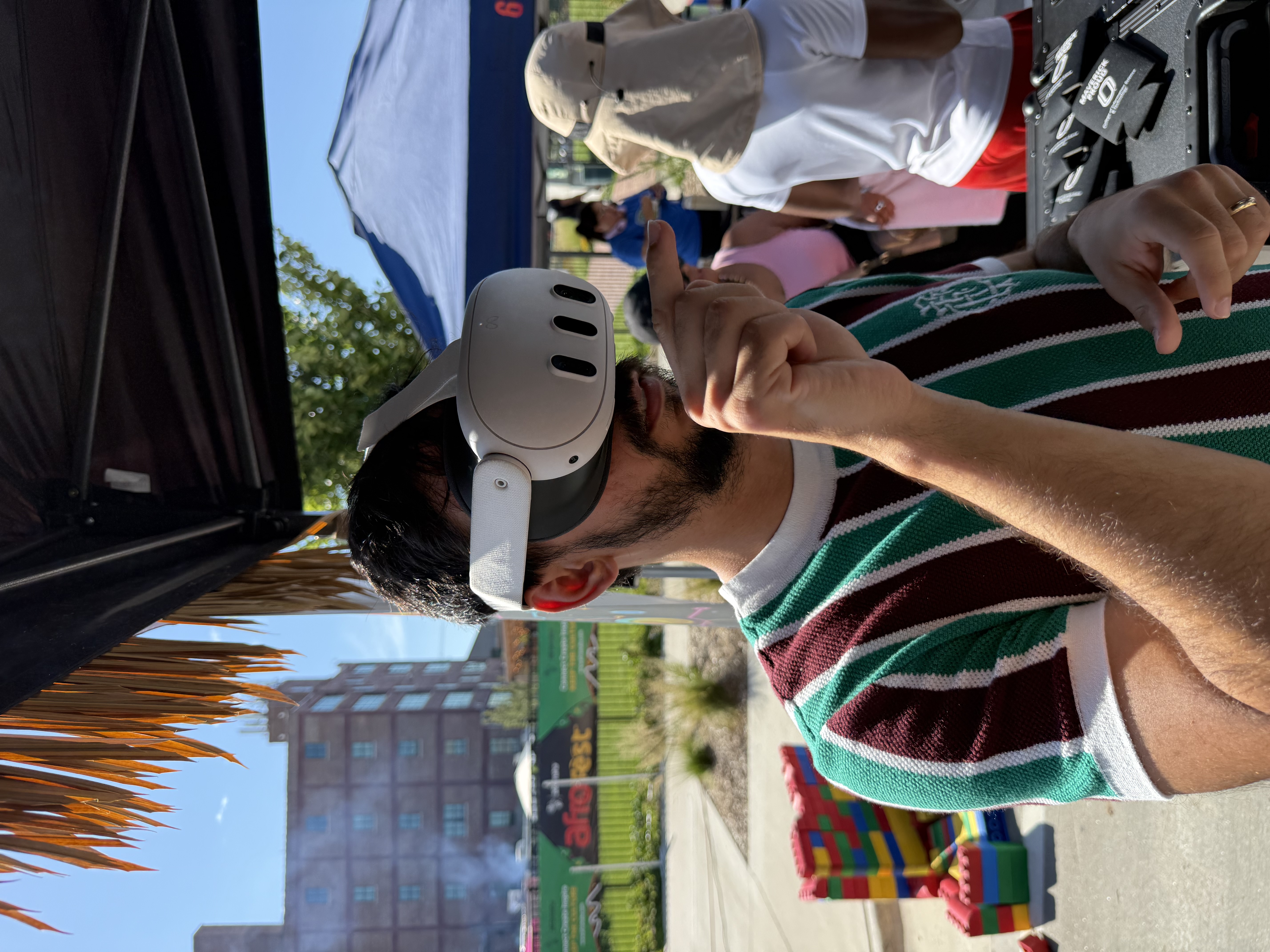 Headset carried immersive 3D environments spanning the Pyramids of Giza, the Serengeti, and tech hubs in Kigali.
